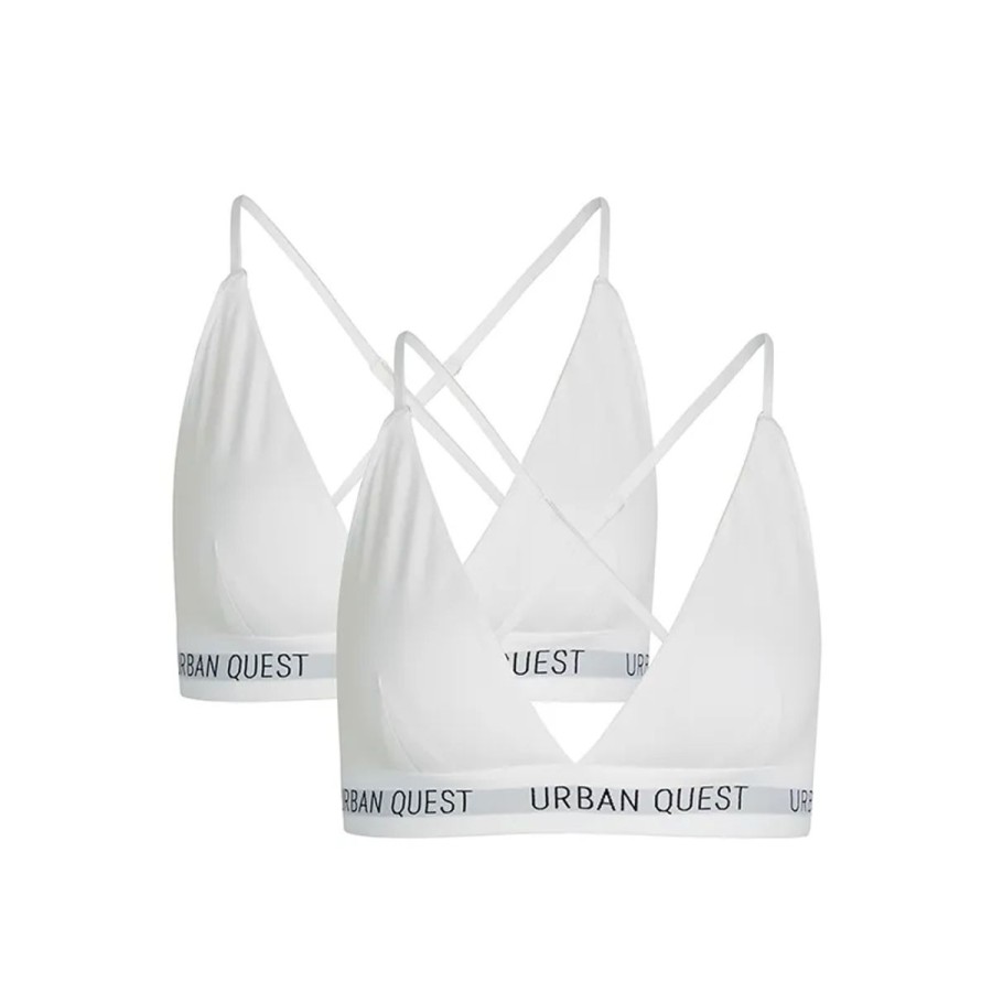 Lingeri Urban Quest Bh Uden B Jle | Urban Quest 2-Pack Bamboo Triangle Bh, Hvid