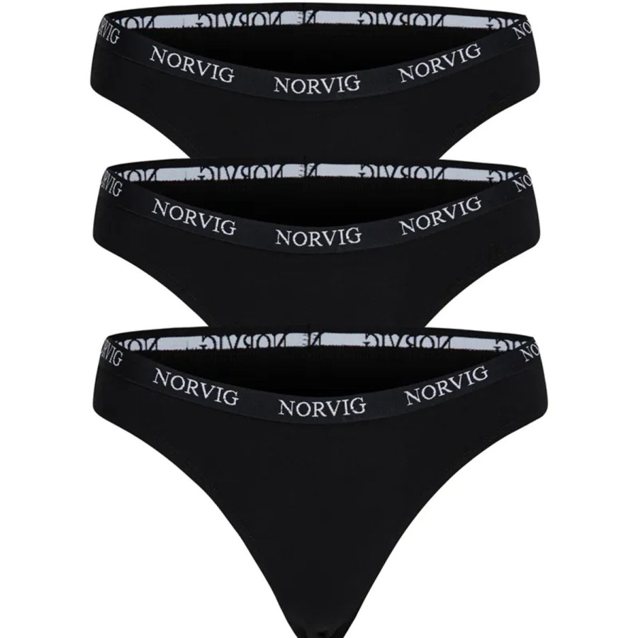 Lingeri NORVIG G&Streng Trusse | Norvig 3-Pack G-Streng, Sort