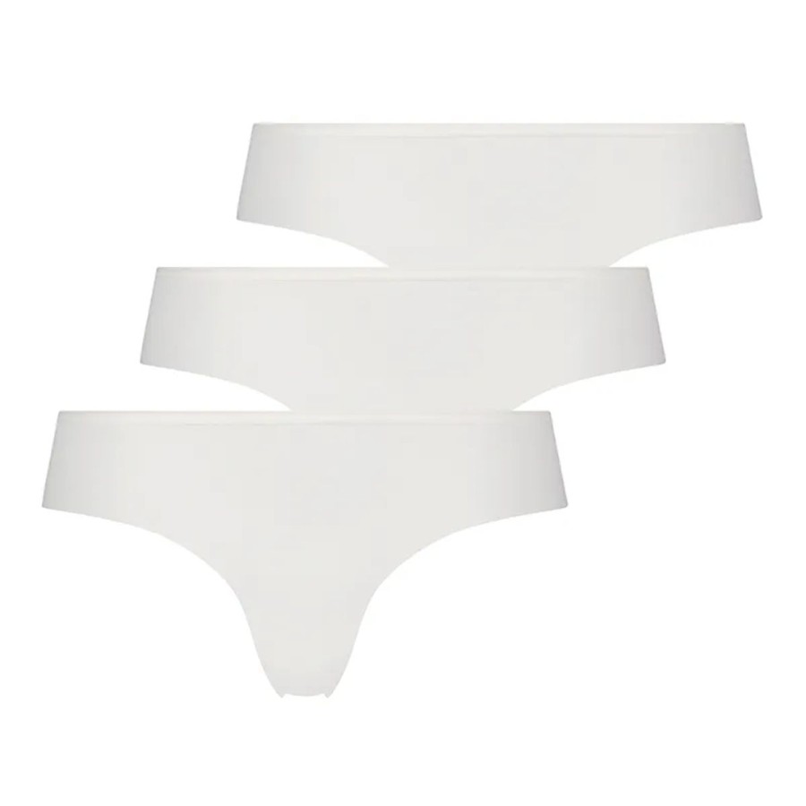 Lingeri Hunkem枚ller Brazilian Trusse | Hunkem Ller Invisible Lace Back 3-Pack Brazilian Trusse, Hvid