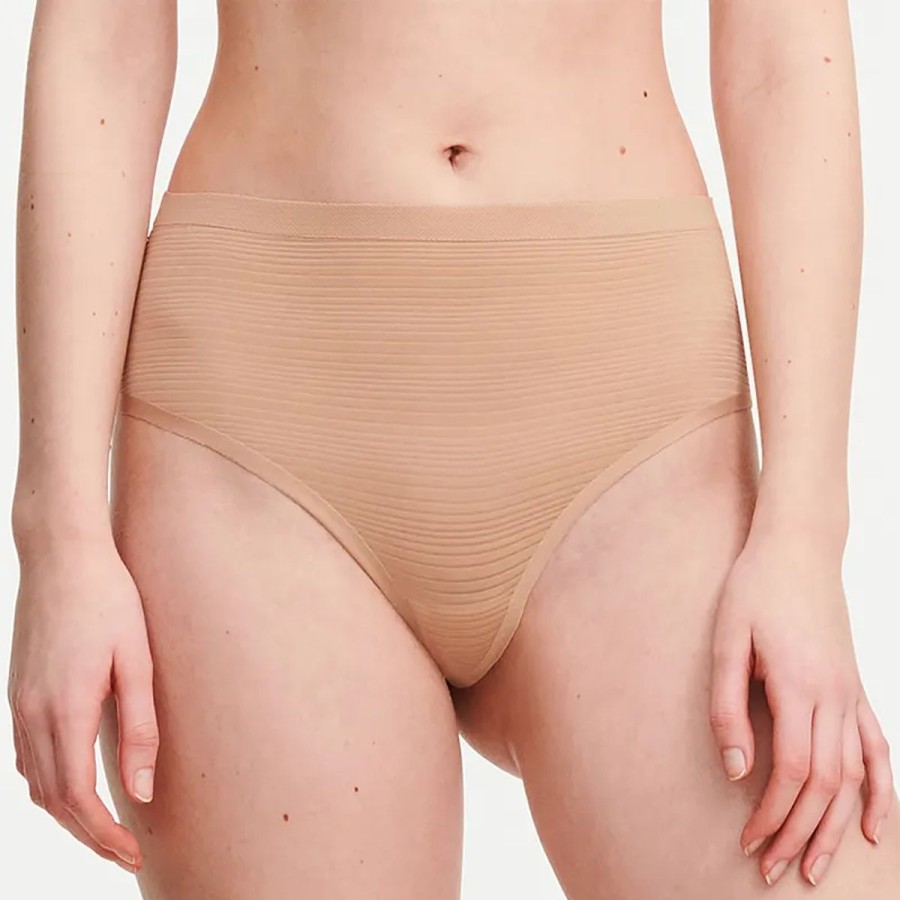 Lingeri Chantelle G&Streng Trusse | Chantelle Soft Stretch Stripes High Waist G-Streng, Beige