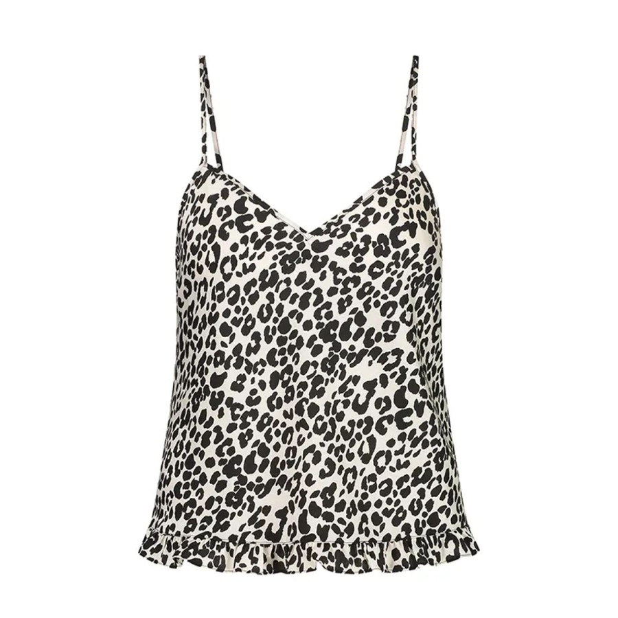 Lingeri Hunkem枚ller Toppe | Hunkem Ller Cami Satin Ruffle Animal Top, Multi