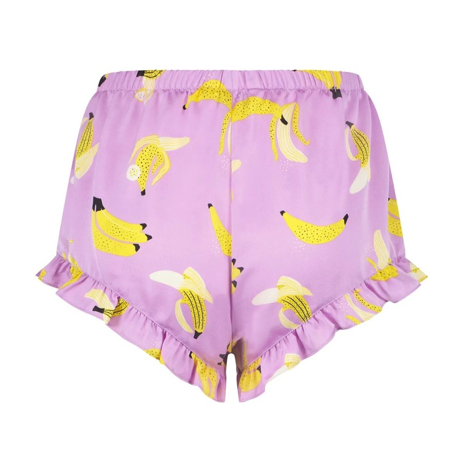 Lingeri Hunkem枚ller Pyjamas | Hunkem Ller Short Satin Ruffle Banana Shorts, Lilla