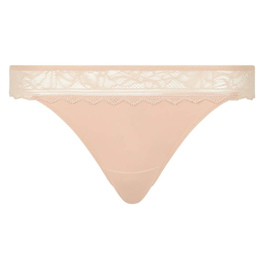 Lingeri Chantelle Brazilian Trusse | Chantelle Easyfeel Floral Touch G-Streng, Nude