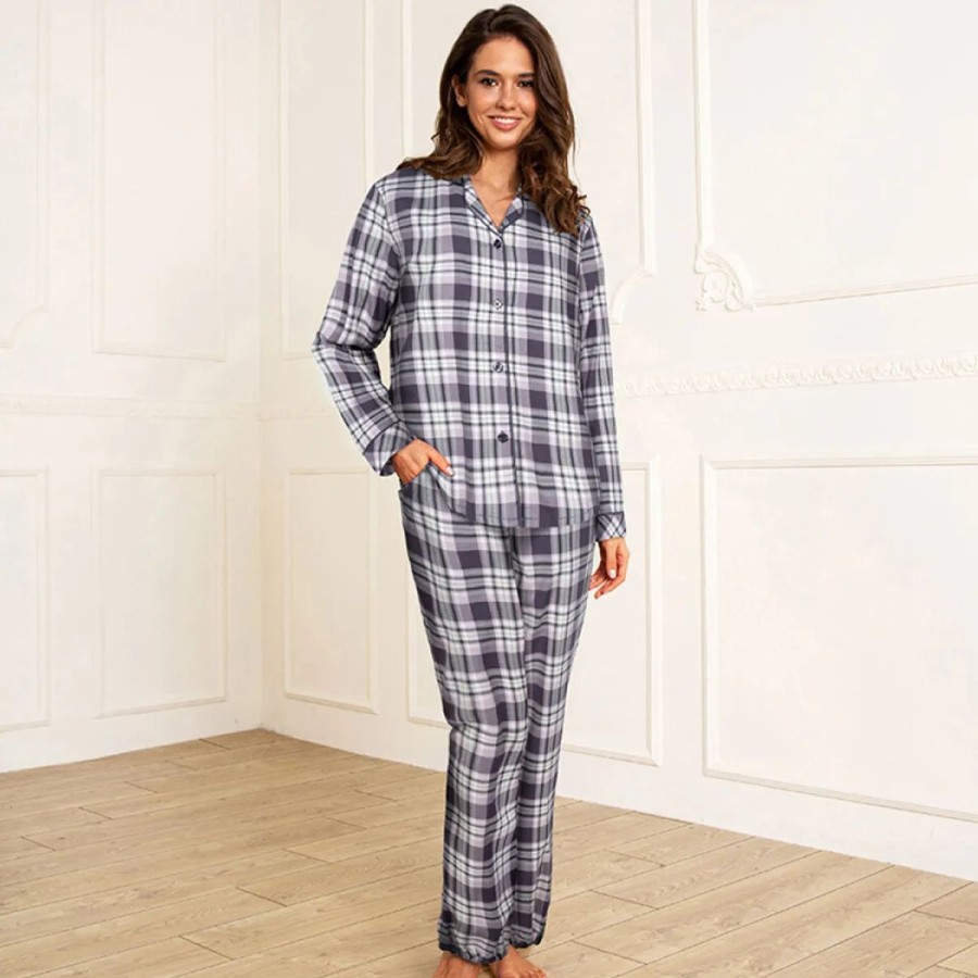 Lingeri Lady Avenue Pyjamas | Lady Avenue Cotton Flannel Pyjamas, Multi