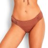 Lingeri Seafolly Bikinitrusser | Seafolly Stardust Ruched Side Retro Tai Bikini Trusse, Brun